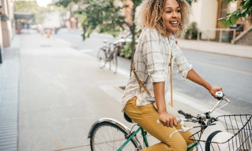 a man riding a bicycle