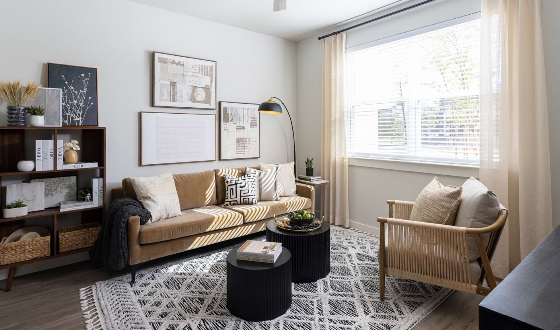 Open space living area with natural lighting