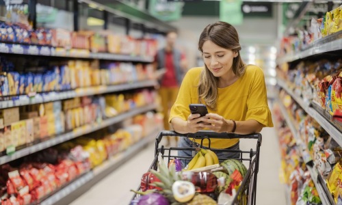 a girl shopping